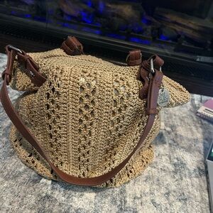 The Sak Brown Crochet Shoulder Bag